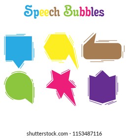 Speech bubble vector icon talk background element. Chat person idea sign communication text cloud message. Cartoon speak space comic dialog design. Collection isolated blank shape. Set flat sketch.