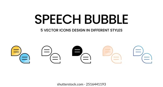 Ícones de vetor de Bolha de Fala definidos prontos para usar ilustração de vetor