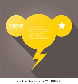 speech bubble vector illustration. orange thought bubble icon on grey