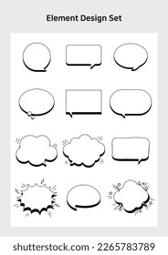 Speech bubble vector illustration set.