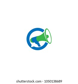 speech bubble vector illustration. social media logo. talk bubble with megaphone. speak up logo icon design.