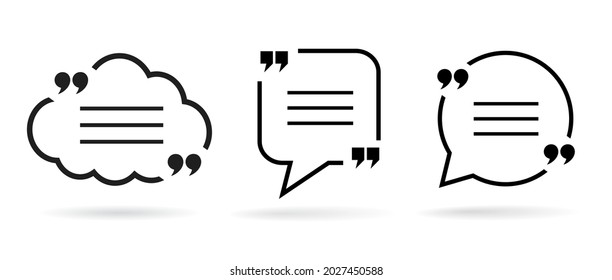 Speech bubble vector illustration, text box cloud frames set isolated on white background. Abstract web design element for website, presentation or infographics information materials.