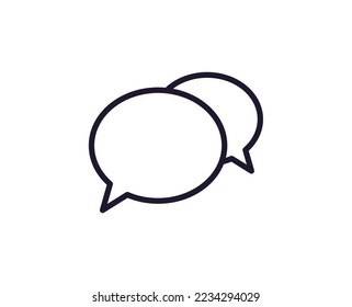 Speech bubble vector line icon. Premium quality logo for web sites, design, online shops, companies, books, advertisements. Black outline pictogram isolated on white background 