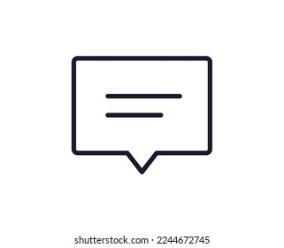 Speech bubble vector line icon. Premium quality logo for web sites, design, online shops, companies, books, advertisements. Black outline pictogram isolated on white background 