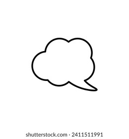 Speech Bubble Vector Line Icon for Adverts. Suitable for books, stores, shops. Editable stroke in minimalistic outline style. Symbol for design 