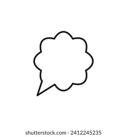 Speech Bubble Vector Line Sign for Adverts. Suitable for books, stores, shops. Editable stroke in minimalistic outline style. Symbol for design 