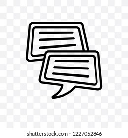 Speech bubble vector linear icon isolated on transparent background, Speech bubble transparency concept can be used for web and mobile