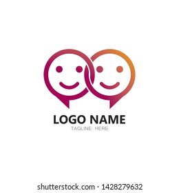 Speech bubble. Vector logo design. Business concept icon.