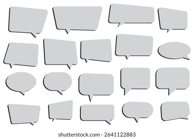 speech bubble vector set. black on a white background. simple flat design. Speak bubble text, cartoon chatting box, message box. Cartoon balloon word design eps 10