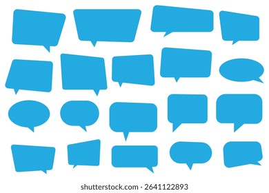 speech bubble vector set. black on a white background. simple flat design. Speak bubble text, cartoon chatting box, message box. Cartoon balloon word design eps 10