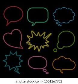 Speech bubble vector set in colorful style.