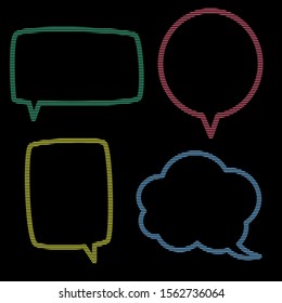 Speech bubble vector set in colorful style.