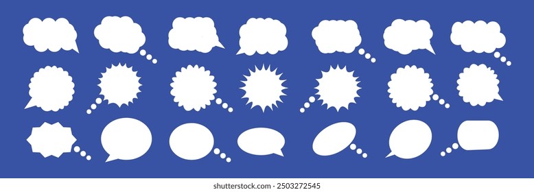  speech bubble vector set.  Speak bubble text, cartoon chatting box, message box. Blank empty speech bubbles.