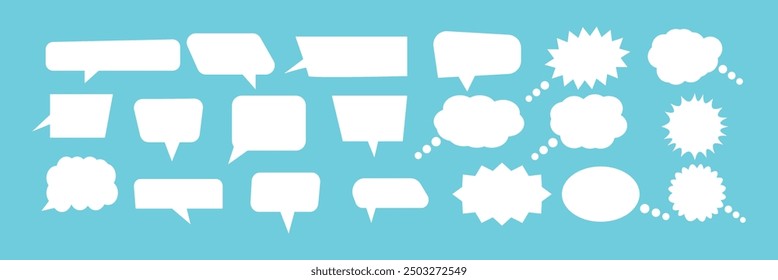  speech bubble vector set.  Speak bubble text, cartoon chatting box, message box. Blank empty speech bubbles.