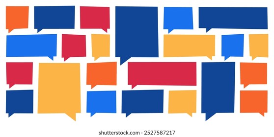 Speech Bubble Vector Set. Speech Bubble Text Boxes Illustration. Empty Speech Bubble Boxes with Copy Space for Text Message or Quote.
