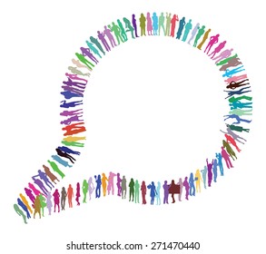 Speech bubble (vector silhouettes cut out from people in my portfolio)