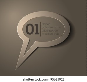 speech bubble vector / simple design / gray