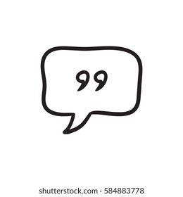 Speech bubble vector sketch icon isolated on background. Hand drawn Speech bubble icon. Speech bubble sketch icon for infographic, website or app.