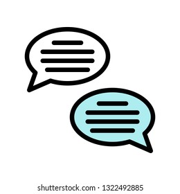 Speech bubble vector, Social media filled style editable stroke icon