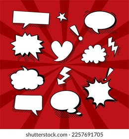 Speech bubble vector in style set