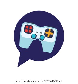 speech bubble with video game control