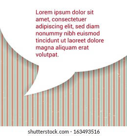 Speech Bubble in vintage style. Vector background.