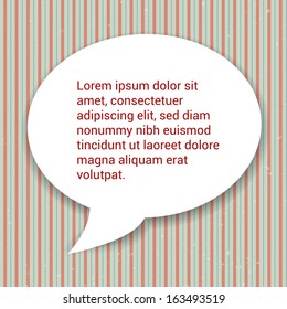 Speech Bubble in vintage style. Vector background.