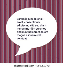 Speech Bubble in vintage style. Vector background. 