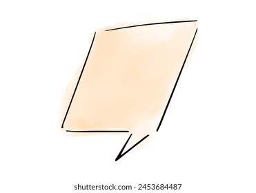 Sprechblasen-Aquarell-Doodle-Element. Vektorillustration.