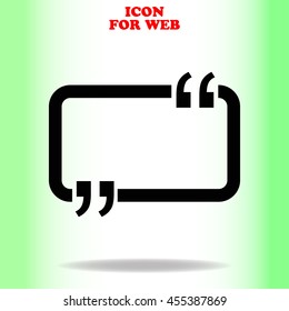 Speech Bubble web icon. Black illustration on white background