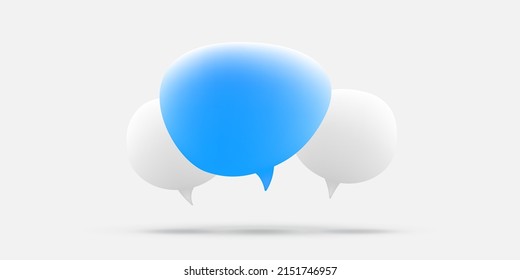 Speech bubble white and blue icon illustration