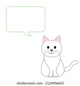 speech bubble with a white cat