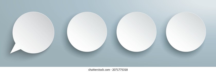 Speech bubble with the white circles on the gray background. Eps 10 vector file.