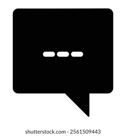 Speech bubble, white ellipsis, minimalist design, simple icon, communication symbol, messaging concept, waiting indicator, chat interface, clean graphic, high contrast.