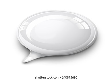 Speech bubble white and glossy illustration