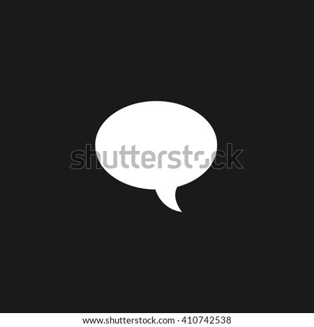 Speech bubble white icon on gray background