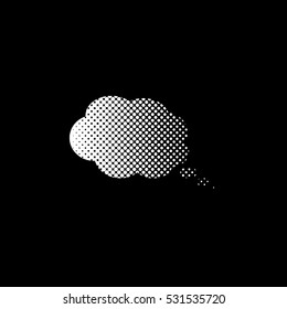 speech bubble - white vector icon;  halftone illustration