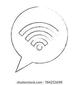 speech bubble with wifi signal