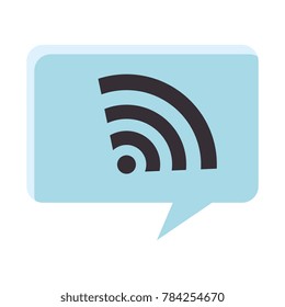 speech bubble with wifi signal