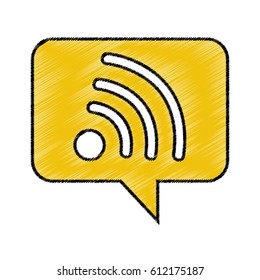 speech bubble with wifi signal icon vector illustration design