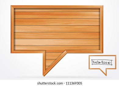 speech bubble wood vector illustration