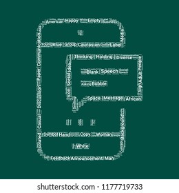 speech bubble word cloud. word cloud of speech bubble shape can be use for blog.