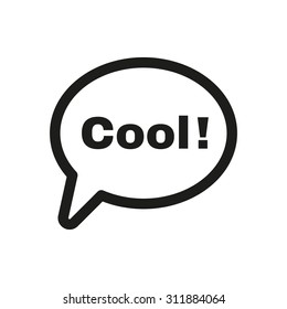 The speech bubble with the word cool icon. Internet and  chat, online symbol. Flat Vector illustration