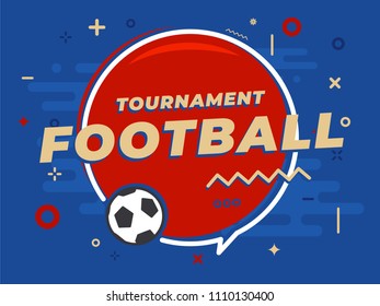 Speech Bubble word FOOTBALL with the football, soccer ball. Vector Illustration.