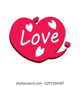 Speech bubble with word LOVE on white background. Concept of dia