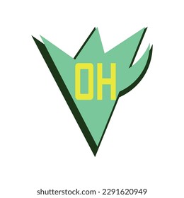 Speech bubble with word OH on white background. Concept of dialo