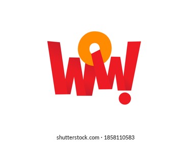 A speech bubble with the word Wow. Poster with Wow type. Vector illustration in flat style