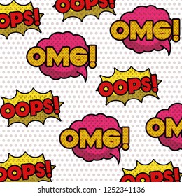speech bubble with words comic pattern