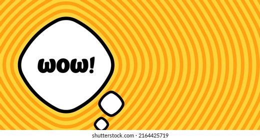 Speech bubble with wow text. Boom retro comic style. Pop art style. Vector line icon for Business and Advertising