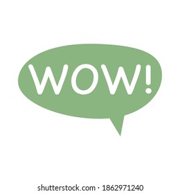 speech bubble with wow word vector illustration design